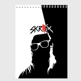 Скетчбук с принтом Skrillex в Белгороде, 100% бумага
 | 48 листов, плотность листов — 100 г/м2, плотность картонной обложки — 250 г/м2. Листы скреплены сверху удобной пружинной спиралью | Тематика изображения на принте: john | moore | skrilex | skrillex | sonny | twipz | бростеп | джон | диджей | композитор | музыкант | мур | продюсер | скрайлекс | скрайллекс | скрилекс | скриллекс | сонни | хаус | электро