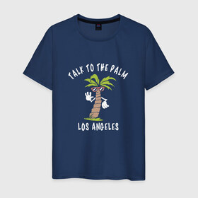 Мужская футболка хлопок с принтом Лос Анджелес в Белгороде, 100% хлопок | прямой крой, круглый вырез горловины, длина до линии бедер, слегка спущенное плечо. | 