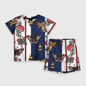 Детский костюм с шортами 3D с принтом GG в Белгороде,  |  | bee | brand | butterfly | flower | flowers | gg | ggang | gucci | gucciagang | бабочка | бабочки | вышивка | гг | ггэнг | гуччи | гуччигэнг | пчела | пчелы | цветок | цветы