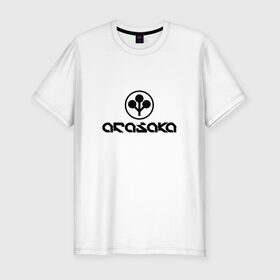 Мужская футболка премиум с принтом ARASAKA   CYBERPUNK 2077 в Белгороде, 92% хлопок, 8% лайкра | приталенный силуэт, круглый вырез ворота, длина до линии бедра, короткий рукав | 