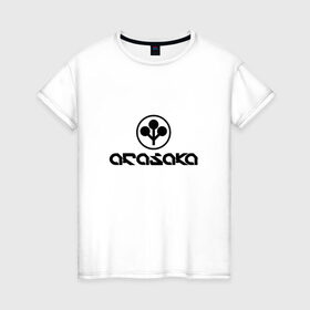 Женская футболка хлопок с принтом ARASAKA   CYBERPUNK 2077 в Белгороде, 100% хлопок | прямой крой, круглый вырез горловины, длина до линии бедер, слегка спущенное плечо | 