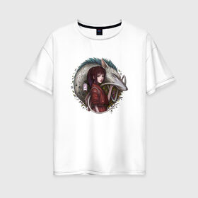 Женская футболка хлопок Oversize с принтом Унесённые призраками в Белгороде, 100% хлопок | свободный крой, круглый ворот, спущенный рукав, длина до линии бедер
 | spirited away | миядзаки | хаяо