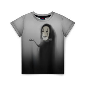 Детская футболка 3D с принтом Унесенные призраками в Белгороде, 100% гипоаллергенный полиэфир | прямой крой, круглый вырез горловины, длина до линии бедер, чуть спущенное плечо, ткань немного тянется | Тематика изображения на принте: spirited away | миядзаки | хаяо