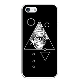 Чехол для iPhone 5/5S матовый с принтом Всевидящее око в Белгороде, Силикон | Область печати: задняя сторона чехла, без боковых панелей | Тематика изображения на принте: tattoo | в треугольнике | всевидящее око | всевидящий глаз | зрачок | пирамида | тату
