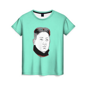 Женская футболка 3D с принтом Ким чен ын в Белгороде, 100% полиэфир ( синтетическое хлопкоподобное полотно) | прямой крой, круглый вырез горловины, длина до линии бедер | 