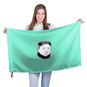 Флаг 3D с принтом Ким чен ын в Белгороде, 100% полиэстер | плотность ткани — 95 г/м2, размер — 67 х 109 см. Принт наносится с одной стороны | 