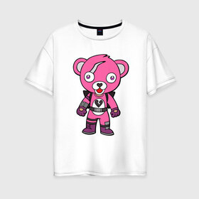 Женская футболка хлопок Oversize с принтом Cuddle Bear в Белгороде, 100% хлопок | свободный крой, круглый ворот, спущенный рукав, длина до линии бедер
 | battle royale | fortnite | батл рояль | фортнайт