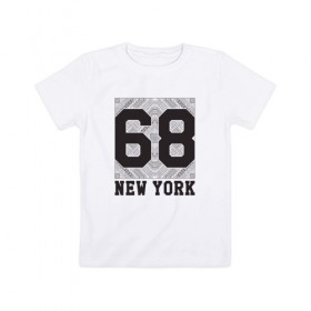 Детская футболка хлопок с принтом New York 68 в Белгороде, 100% хлопок | круглый вырез горловины, полуприлегающий силуэт, длина до линии бедер | new york | города | нью йорк | стиль | фракталы