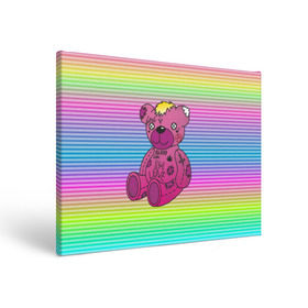Холст прямоугольный с принтом Мишка Lil Peep в Белгороде, 100% ПВХ |  | gbc | hip hop | lil peep | love | pink | rap | лил пип | лилпип | медведь | медвежонок | мишка | реп | розовый | рэп | тату | трэп | хип хоп | эмо