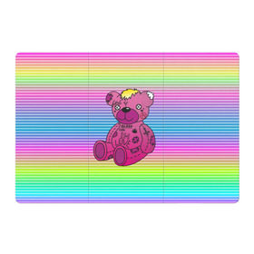 Магнитный плакат 3Х2 с принтом Мишка Lil Peep в Белгороде, Полимерный материал с магнитным слоем | 6 деталей размером 9*9 см | Тематика изображения на принте: gbc | hip hop | lil peep | love | pink | rap | лил пип | лилпип | медведь | медвежонок | мишка | реп | розовый | рэп | тату | трэп | хип хоп | эмо