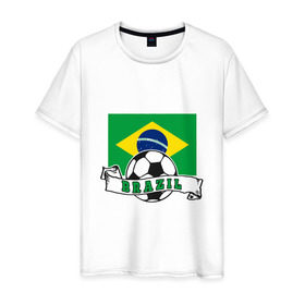 Мужская футболка хлопок с принтом Футбол - Бразилия в Белгороде, 100% хлопок | прямой крой, круглый вырез горловины, длина до линии бедер, слегка спущенное плечо. | brasil | brazil | football | goal | neymar | sport | team | бразилия | гол | игрок | марсело | мяч | неймар | спорт | тренер | футбол | чемпион | чемпионат