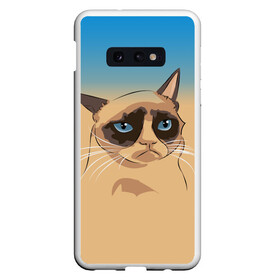 Чехол для Samsung S10E с принтом Grumpy cat ART в Белгороде, Силикон | Область печати: задняя сторона чехла, без боковых панелей | cat | grumpy | грустный кот | киса | кот | котэ | котяра | кошка | мем | сердитый кот