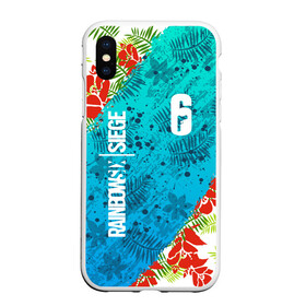 Чехол для iPhone XS Max матовый с принтом R6S SUNSPLASH PREMIUM PACK в Белгороде, Силикон | Область печати: задняя сторона чехла, без боковых панелей | Тематика изображения на принте: caveira | dokkaebi | ela | mute | outbreak | r6s | rainbow | rainbow six siege | sunsplash premium pack | tom clancys | радуга 6 осада | том клэнси