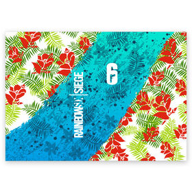 Поздравительная открытка с принтом R6S SUNSPLASH PREMIUM PACK в Белгороде, 100% бумага | плотность бумаги 280 г/м2, матовая, на обратной стороне линовка и место для марки
 | Тематика изображения на принте: caveira | dokkaebi | ela | mute | outbreak | r6s | rainbow | rainbow six siege | sunsplash premium pack | tom clancys | радуга 6 осада | том клэнси