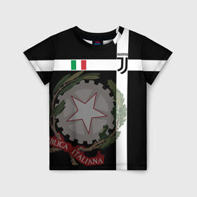 Детская футболка 3D с принтом Juventus - форма в Белгороде, 100% гипоаллергенный полиэфир | прямой крой, круглый вырез горловины, длина до линии бедер, чуть спущенное плечо, ткань немного тянется | Тематика изображения на принте: cr7 | geometry | juve | juventus | ronaldo | texture | геометрия | герб италии | звезда | роналдо | текстура | флаг италии | ювентус