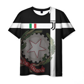 Мужская футболка 3D с принтом Juventus - форма в Белгороде, 100% полиэфир | прямой крой, круглый вырез горловины, длина до линии бедер | Тематика изображения на принте: cr7 | geometry | juve | juventus | ronaldo | texture | геометрия | герб италии | звезда | роналдо | текстура | флаг италии | ювентус