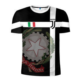 Мужская футболка 3D спортивная с принтом Juventus - форма в Белгороде, 100% полиэстер с улучшенными характеристиками | приталенный силуэт, круглая горловина, широкие плечи, сужается к линии бедра | Тематика изображения на принте: cr7 | geometry | juve | juventus | ronaldo | texture | геометрия | герб италии | звезда | роналдо | текстура | флаг италии | ювентус