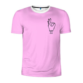 Мужская футболка 3D спортивная с принтом Zero Death Pink в Белгороде, 100% полиэстер с улучшенными характеристиками | приталенный силуэт, круглая горловина, широкие плечи, сужается к линии бедра | Тематика изображения на принте: 