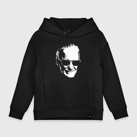 Детское худи Oversize хлопок с принтом STAN LEE в Белгороде, френч-терри — 70% хлопок, 30% полиэстер. Мягкий теплый начес внутри —100% хлопок | боковые карманы, эластичные манжеты и нижняя кромка, капюшон на магнитной кнопке | Тематика изображения на принте: stan lee | ли | стен | стэн