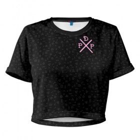Женская футболка Cropp-top с принтом PewDiePie в Белгороде, 100% полиэстер | круглая горловина, длина футболки до линии талии, рукава с отворотами | 