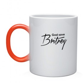 Кружка хамелеон с принтом God save Britney в Белгороде, керамика | меняет цвет при нагревании, емкость 330 мл | baby one more time | britney spears | oops | бритни спирс