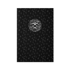 Обложка для паспорта матовая кожа с принтом Runes в Белгороде, натуральная матовая кожа | размер 19,3 х 13,7 см; прозрачные пластиковые крепления | freeform | shadowhunters | доминик шервуд | клэри фрэй | кэтрин макнамара | фэнтази