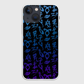 Чехол для iPhone 13 mini с принтом Blue runes в Белгороде,  |  | freeform | shadowhunters | доминик шервуд | клэри фрэй | кэтрин макнамара | фэнтази