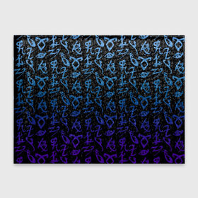 Обложка для студенческого билета с принтом Blue runes в Белгороде, натуральная кожа | Размер: 11*8 см; Печать на всей внешней стороне | freeform | shadowhunters | доминик шервуд | клэри фрэй | кэтрин макнамара | фэнтази