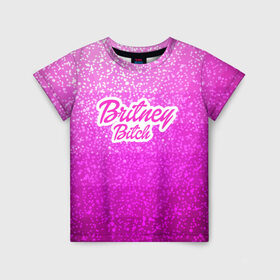 Детская футболка 3D с принтом Britney Bitch _pink в Белгороде, 100% гипоаллергенный полиэфир | прямой крой, круглый вырез горловины, длина до линии бедер, чуть спущенное плечо, ткань немного тянется | Тематика изображения на принте: baby one more time | britney spears | oops | бритни спирс