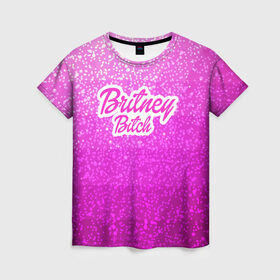Женская футболка 3D с принтом Britney Bitch _pink в Белгороде, 100% полиэфир ( синтетическое хлопкоподобное полотно) | прямой крой, круглый вырез горловины, длина до линии бедер | baby one more time | britney spears | oops | бритни спирс