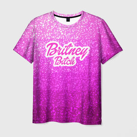 Мужская футболка 3D с принтом Britney Bitch _pink в Белгороде, 100% полиэфир | прямой крой, круглый вырез горловины, длина до линии бедер | baby one more time | britney spears | oops | бритни спирс