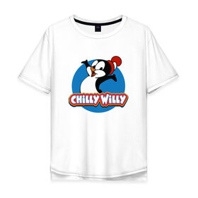 Мужская футболка хлопок Oversize с принтом Чилли Вилли в Белгороде, 100% хлопок | свободный крой, круглый ворот, “спинка” длиннее передней части | chili vili | chilli willi | chilly willy | пингвин | пингвиненок | чили вили | чилли вилли