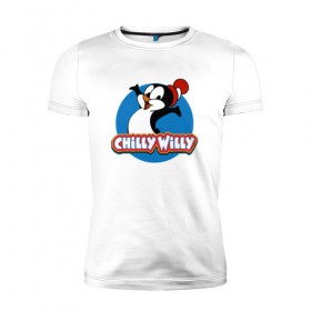 Мужская футболка премиум с принтом Чилли Вилли в Белгороде, 92% хлопок, 8% лайкра | приталенный силуэт, круглый вырез ворота, длина до линии бедра, короткий рукав | chili vili | chilli willi | chilly willy | пингвин | пингвиненок | чили вили | чилли вилли