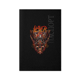 Обложка для паспорта матовая кожа с принтом Slayer в Белгороде, натуральная матовая кожа | размер 19,3 х 13,7 см; прозрачные пластиковые крепления | Тематика изображения на принте: slayer | гэри холт | керри кинг | пентаграмма | пол бостаф | рок группа | слаер | слайер | слеар | слеер | слейр | слеяр | том арайа | хеви