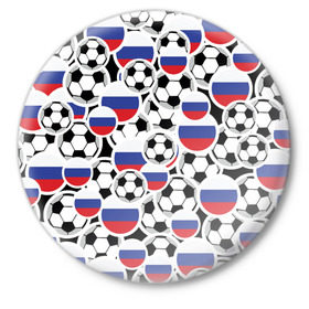 Значок с принтом Футбольный Поп арт Россия в Белгороде,  металл | круглая форма, металлическая застежка в виде булавки | pop art | style | безумство | комикс | микс | поп арт | футбол | яркие | яркое | яркости