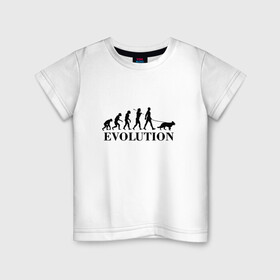 Детская футболка хлопок с принтом Evolution в Белгороде, 100% хлопок | круглый вырез горловины, полуприлегающий силуэт, длина до линии бедер | dog | друг человека | кинолог | люблю собак | овчарка | пес | собака | собачник | щенок | эволюция
