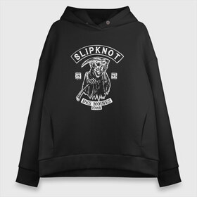 Женское худи Oversize хлопок с принтом Slipknot в Белгороде, френч-терри — 70% хлопок, 30% полиэстер. Мягкий теплый начес внутри —100% хлопок | боковые карманы, эластичные манжеты и нижняя кромка, капюшон на магнитной кнопке | slipknot | альтернативный | грув | джей вайнберг | кользящий узел | крис фен | крэйг джонс | метал | мик томсон | музыка | ню | петля | рок | сид уилсон | слайпкнот | слипкнот | слипнот | удавка