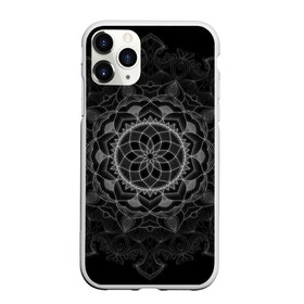 Чехол для iPhone 11 Pro матовый с принтом Мандала в Белгороде, Силикон |  | black | circle | draw | flower | ink | mandala | ornament | pattern | абстракт | геометрия | жизнь | круг | круговой | орнамент | паттерн | симметрия | узоры | цветок | чернила