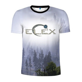 Мужская футболка 3D спортивная с принтом Elex в Белгороде, 100% полиэстер с улучшенными характеристиками | приталенный силуэт, круглая горловина, широкие плечи, сужается к линии бедра | 