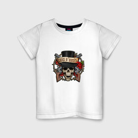 Детская футболка хлопок с принтом guns n roses 3 в Белгороде, 100% хлопок | круглый вырез горловины, полуприлегающий силуэт, длина до линии бедер | guns n roses