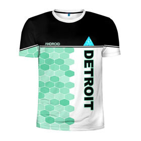 Мужская футболка 3D спортивная с принтом Detroit: Become Human в Белгороде, 100% полиэстер с улучшенными характеристиками | приталенный силуэт, круглая горловина, широкие плечи, сужается к линии бедра | android | dbh | detroit | detroit become human | deviant | game | gamer | андроид | девиант | детройт | игра | костюм