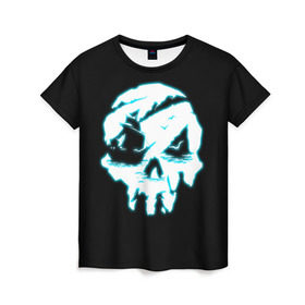 Женская футболка 3D с принтом Sea of Thieves в Белгороде, 100% полиэфир ( синтетическое хлопкоподобное полотно) | прямой крой, круглый вырез горловины, длина до линии бедер | action | adventure | боевик | графика | мульт | остров | пираты | череп
