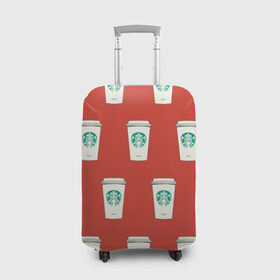 Чехол для чемодана 3D с принтом Старбакс попарт Томат в Белгороде, 86% полиэфир, 14% спандекс | двустороннее нанесение принта, прорези для ручек и колес | pop art | starbucks | warhol | кофе | паттерн | поп арт | стакан | старбакс | узор | уорхол | хипстер | чашка