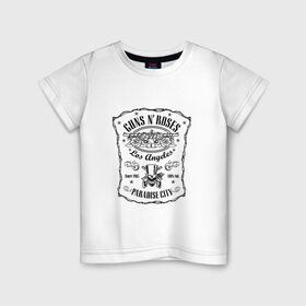 Детская футболка хлопок с принтом GunsN`Roses в Белгороде, 100% хлопок | круглый вырез горловины, полуприлегающий силуэт, длина до линии бедер | gansenroses | gunsnroses | rock | rockmusik | ганзенроуз | рок | рокмузыка