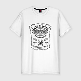 Мужская футболка премиум с принтом GunsN`Roses в Белгороде, 92% хлопок, 8% лайкра | приталенный силуэт, круглый вырез ворота, длина до линии бедра, короткий рукав | gansenroses | gunsnroses | rock | rockmusik | ганзенроуз | рок | рокмузыка