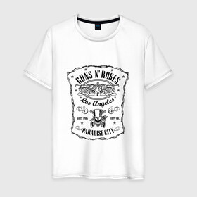 Мужская футболка хлопок с принтом GunsN`Roses в Белгороде, 100% хлопок | прямой крой, круглый вырез горловины, длина до линии бедер, слегка спущенное плечо. | gansenroses | gunsnroses | rock | rockmusik | ганзенроуз | рок | рокмузыка