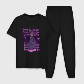 Мужская пижама хлопок с принтом Lil Uzi Vert в Белгороде, 100% хлопок | брюки и футболка прямого кроя, без карманов, на брюках мягкая резинка на поясе и по низу штанин
 | lil | lil uzi | lil uzi vert | rap | uzi vert | vert | xo tour llif3