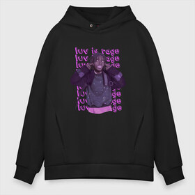 Мужское худи Oversize хлопок с принтом Lil Uzi Vert в Белгороде, френч-терри — 70% хлопок, 30% полиэстер. Мягкий теплый начес внутри —100% хлопок | боковые карманы, эластичные манжеты и нижняя кромка, капюшон на магнитной кнопке | lil | lil uzi | lil uzi vert | rap | uzi vert | vert | xo tour llif3