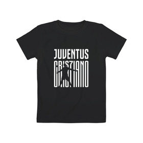 Детская футболка хлопок с принтом Juventus - Cristiano Ronaldo 7 в Белгороде, 100% хлопок | круглый вырез горловины, полуприлегающий силуэт, длина до линии бедер | 0x000000123 | cristiano ronaldo | juventus | криштиано роналдо | ювентус