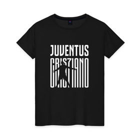 Женская футболка хлопок с принтом Juventus - Cristiano Ronaldo 7 в Белгороде, 100% хлопок | прямой крой, круглый вырез горловины, длина до линии бедер, слегка спущенное плечо | 0x000000123 | cristiano ronaldo | juventus | криштиано роналдо | ювентус